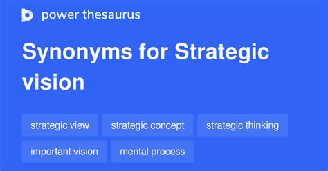 strategic vision synonym|50 Words and Phrases for Strategic Vision .